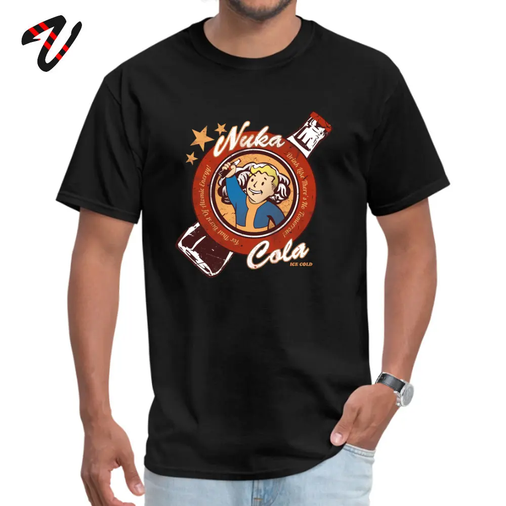 Crewneck DrinkNukaCola Pure Cotton Mens Tshirts Casual Short Sleeve Tops T Shirt High Quality Slim Fit Tops Shirts Drink_Nuka_Cola_6998 black
