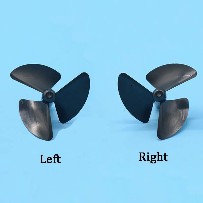 Hélice haute vitesse 38mm 3 pales pour bateau RC appât, gros plan sur l'embase et l'arbre de 3.17mm