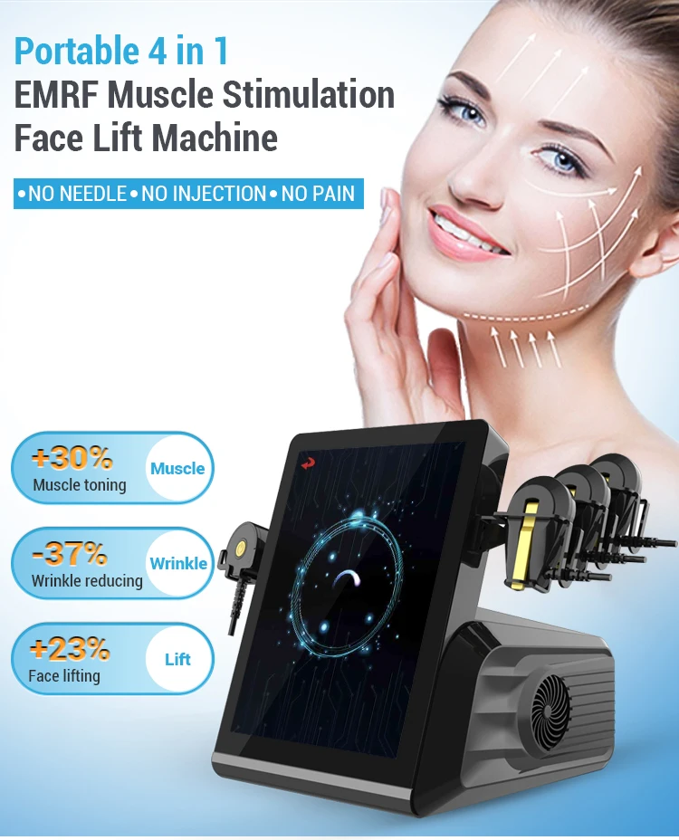 Professional Facial Electrostimulation Emrf Face Ems RF Face Lifting Machine PEFACE Sculpt Pads Massager Device