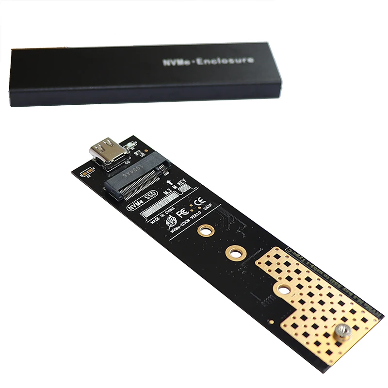 M2 NVME USB 3.1 어댑터 케이스, nvme ssd M2-USB 어댑터 M.2 USB3.1 인클로저, m.2 2280 2260 2242 2230 SSD 칩 RTL9210