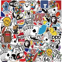 10/30/50/100PCS Cool Fashion Brand Logo Stickers Aesthetic Skateboard Laptop Motorcycle Phone Car Graffiti Sticker Decal Kid Toy 1