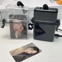 3 Inch Transparent Storage Box Photocard Holder with Rope Waterproof Card Case Outdoor Square Dustproof Box Photo Storage Box 1
