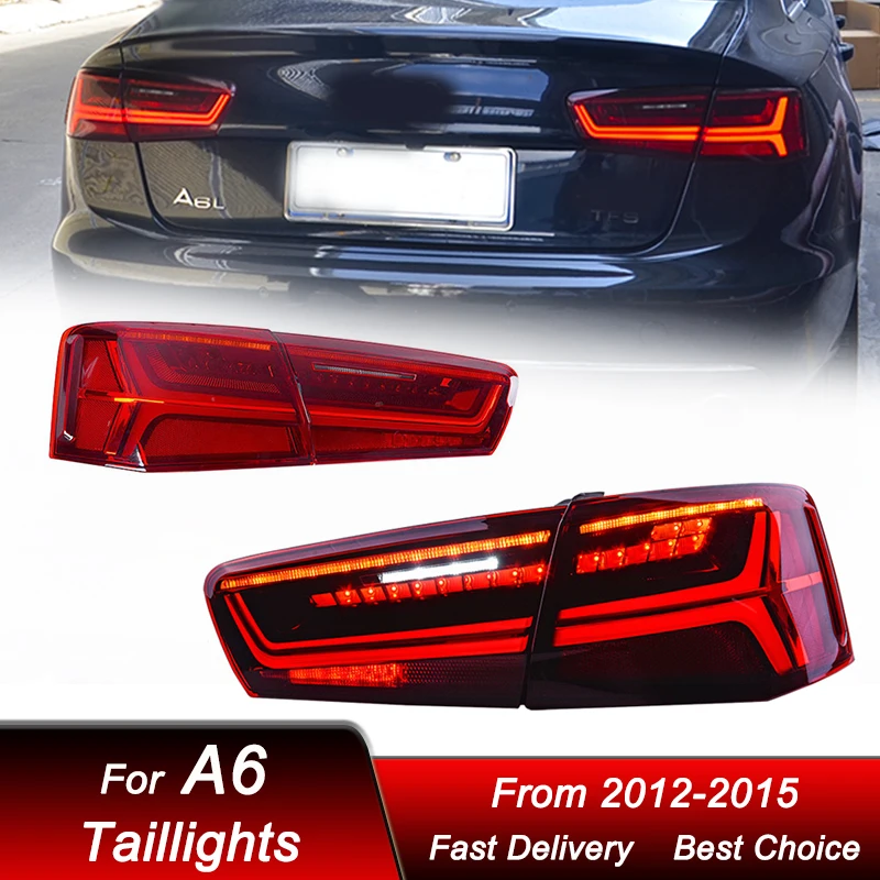 

Автомобильные задние фонари для Audi A6, A6L, 2012-2016, C7, новый стиль, задняя фара, динамический сигнал поворота, задняя фара в сборе
