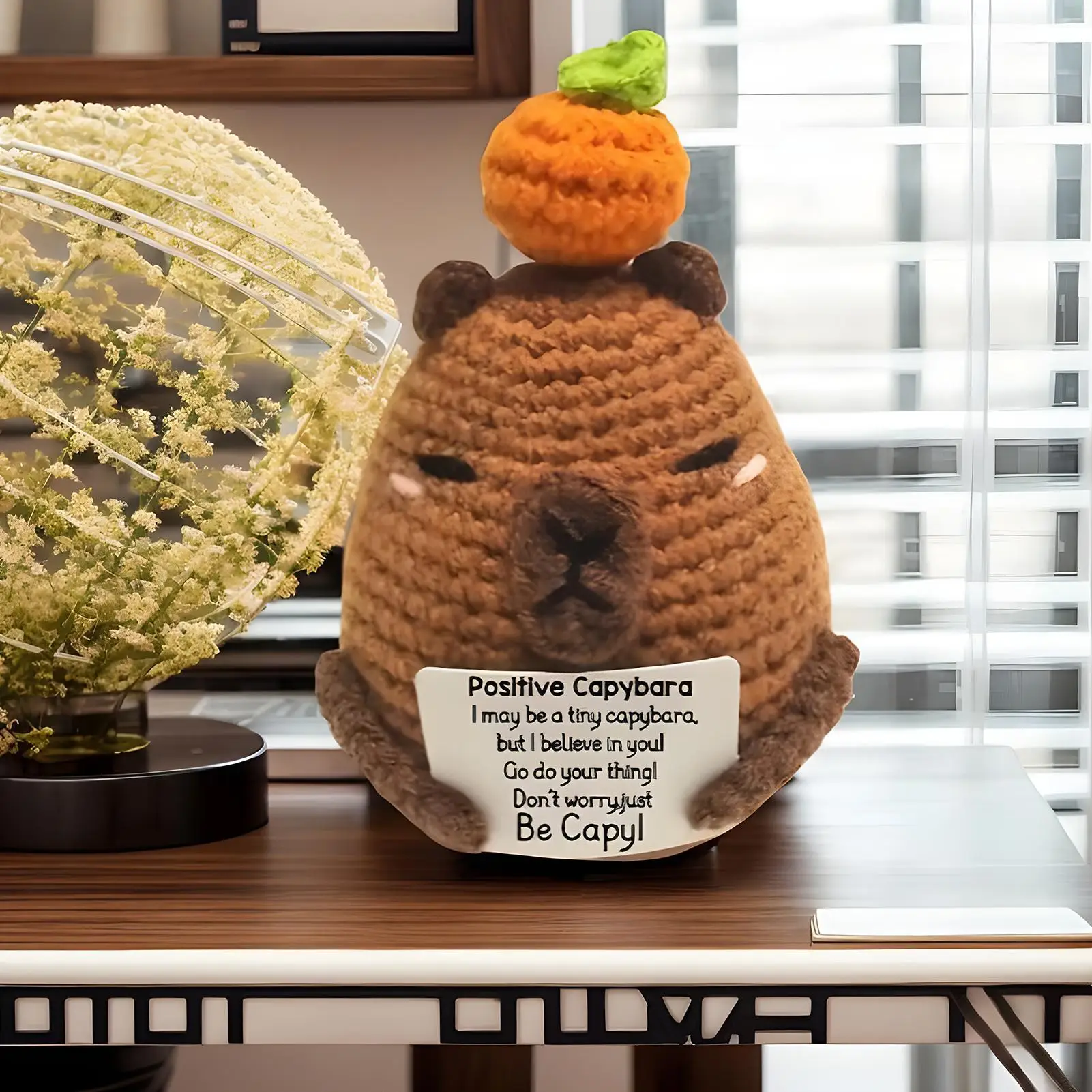 1pcs Cute Emotionals Support Doll Positive Crochet Animal Bookshelf Decoration Friends Funny Gift Handmade Toy