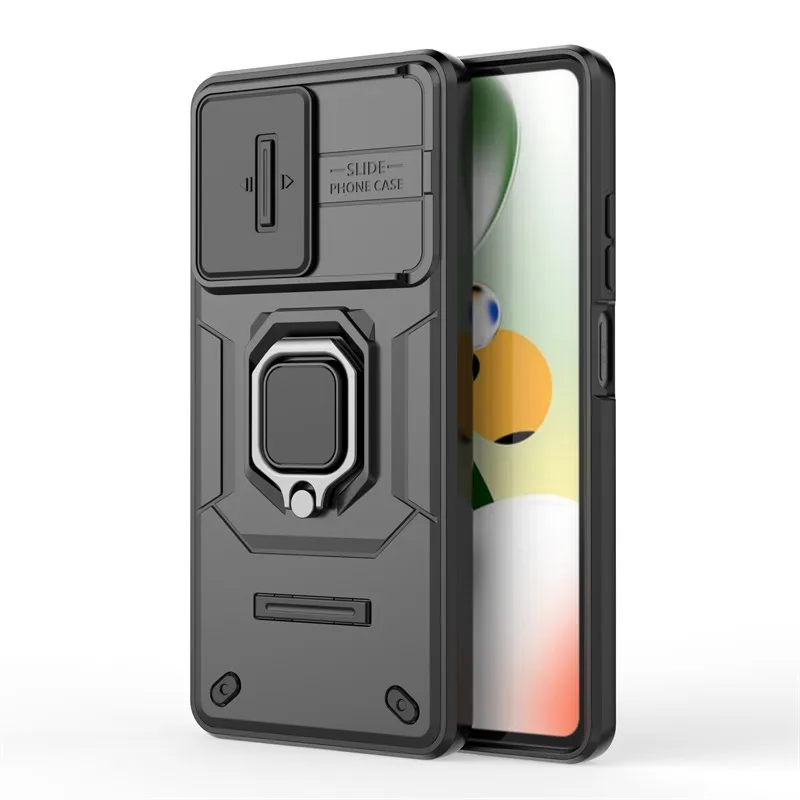 Shockproof Slide Camera Armor Phone Case - Durable PC TPU Back Cover