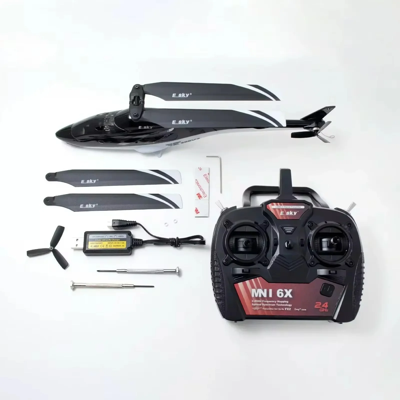 Esky 300v2 Remote Control 2.4g Model Helicopter Unmanned Aerial Vehicle Charging Professional Toy Drop Resistant Wind Resistant 4