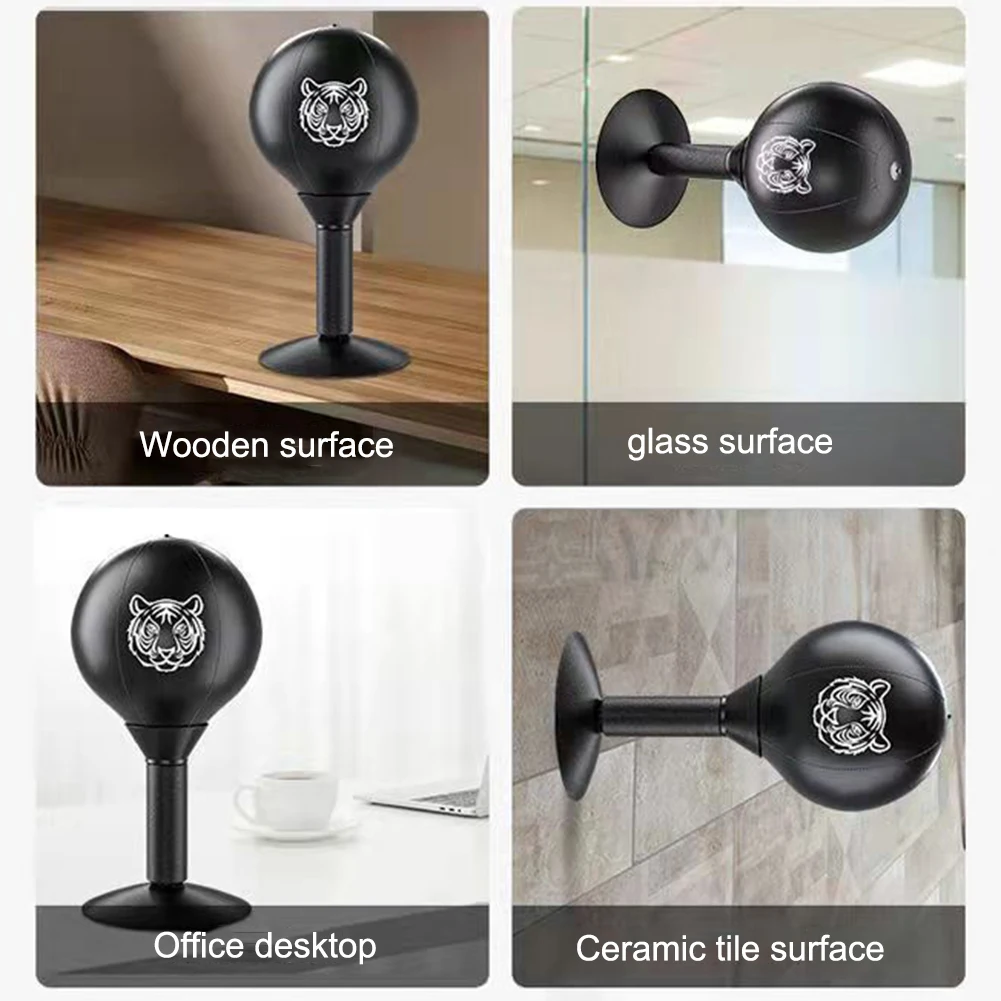 Desktop Punching Bag with Suction Cup Stress Relief Tabletop Punching with Inflator Fun Punch Rage Table