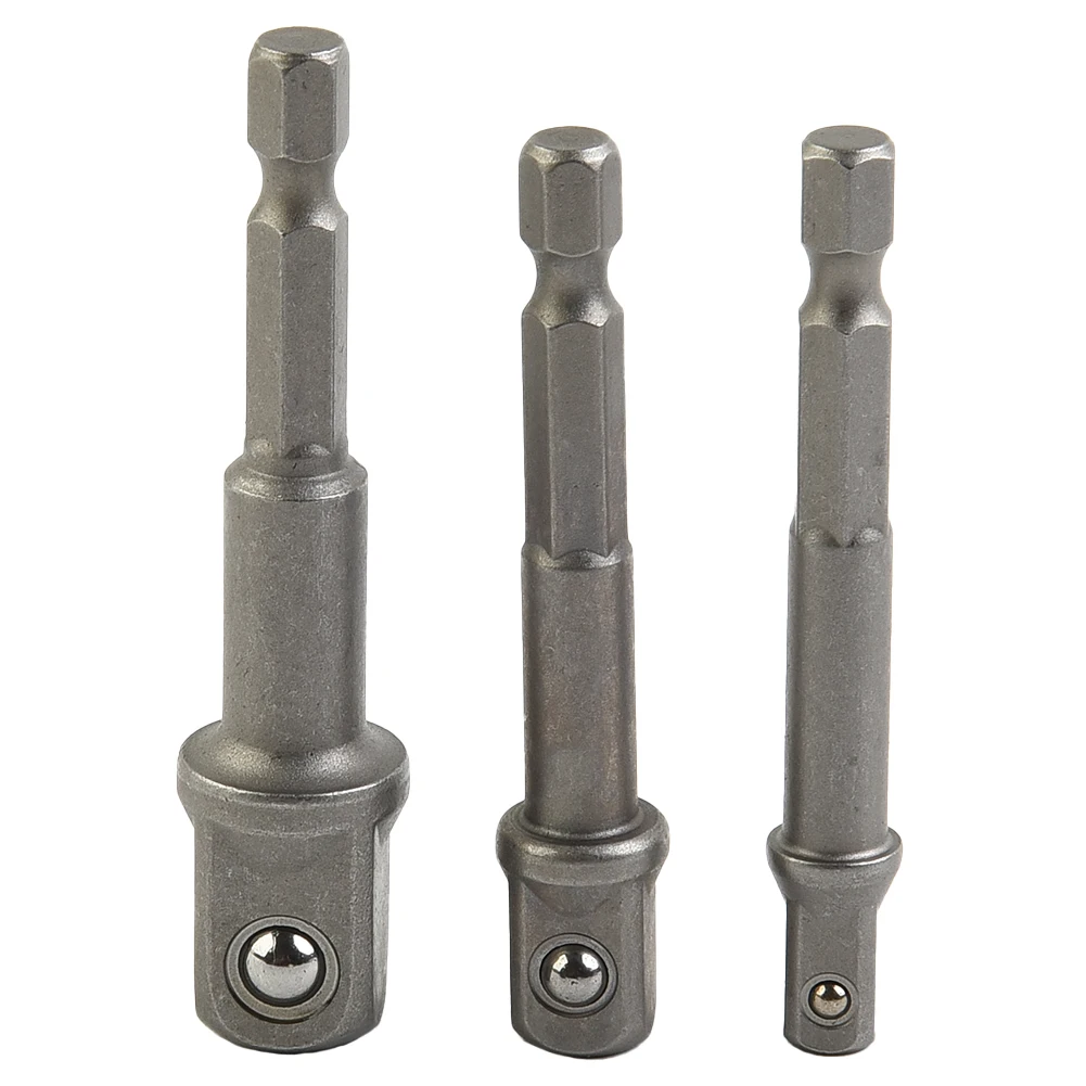

3pcs 1/4" 3/8" 1/2" Socket Adapter Hex Shank Drill Bits Extension Rod Drill Bits Bar Hex Bit Set Socket Bit Adapter Power Tools