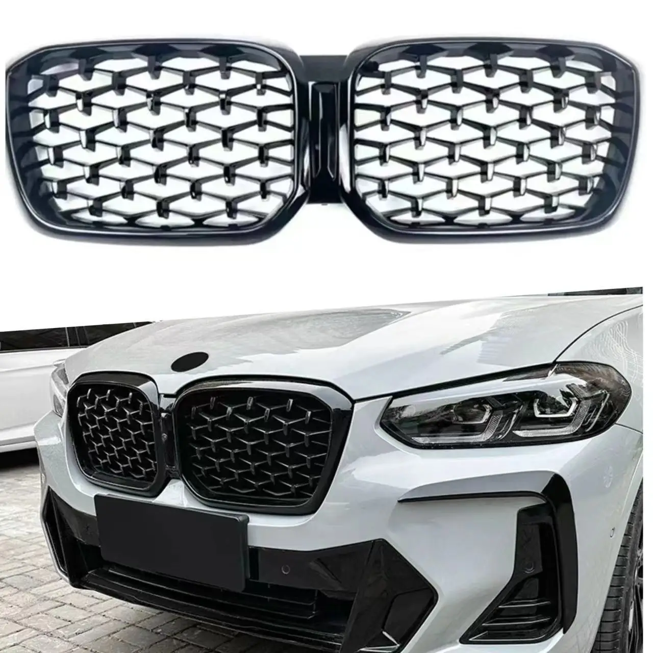 

For 2022-2024 Bmw X3/x4 G01lci Meteor Edition Bright Black Grille