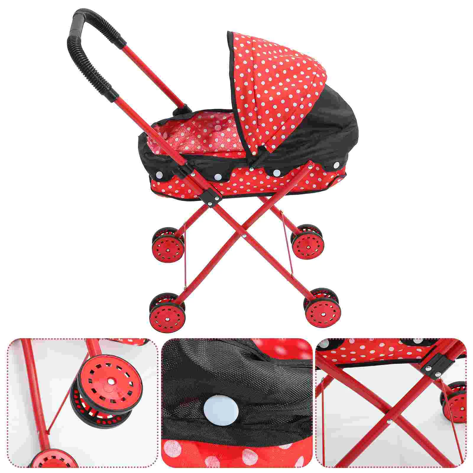 Baby Doll Stroller Baby Stroller Dolls Play Stroller Doll Stroller Toy Realistic Doll Stroller Party Game For Doll Cart Accessor cases pu stroller handle cover baby car cart cover luggage handle wrap handle covers bag part luggage suitcase handle