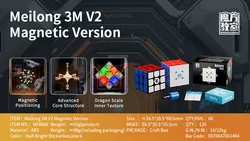 Magnetic Meilong 3x3 Professional Puzzle Cube - High - Speed Victory Toy (Magnetic Stickerless)