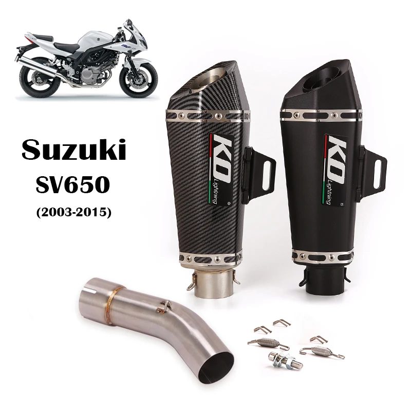 

For Suzuki SV650 2003-2015 51mm Motorcycle Exhaust Pipe Slip On Mid Connect Link Tube Muffler Tip Escape Removable DB Killer