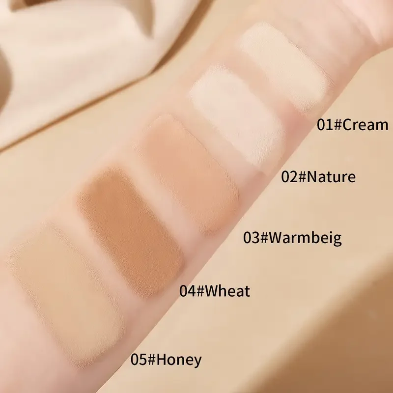 Lightweight Cream Foundation Stick with Brush,Velvet Moist Light Concealer Foundation Longlasting Flawless Face Makeup Cosmetics 5