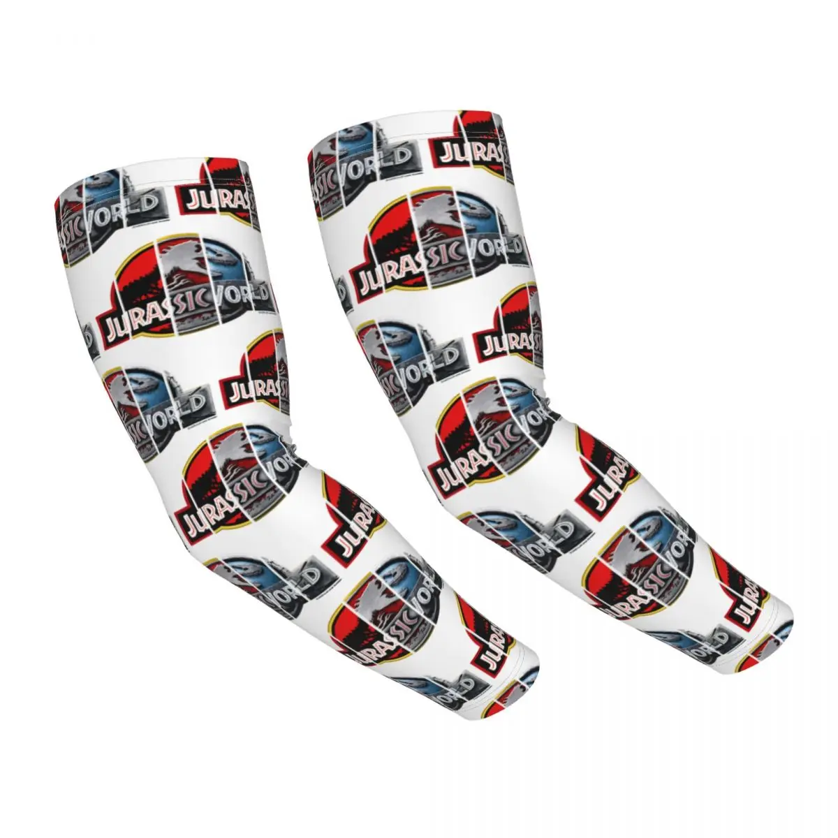 

Cooling Jurassic World Logo Evolution Arm Sleeves Men Women Dinosaur World Sports Compression Tattoo Cover Up for Basketball