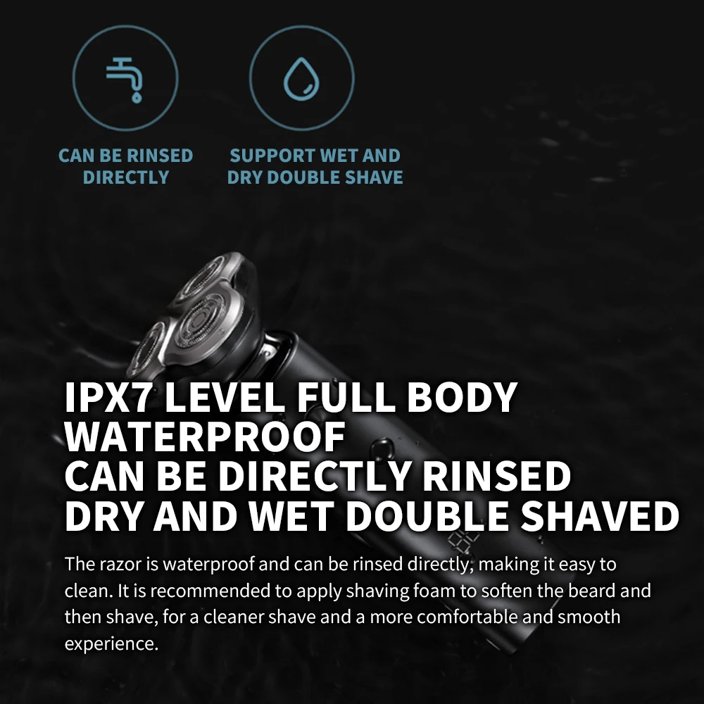 XIAOMI MIJIA S500 Electric Shaver - WetDry Triple Blade Mens Razor