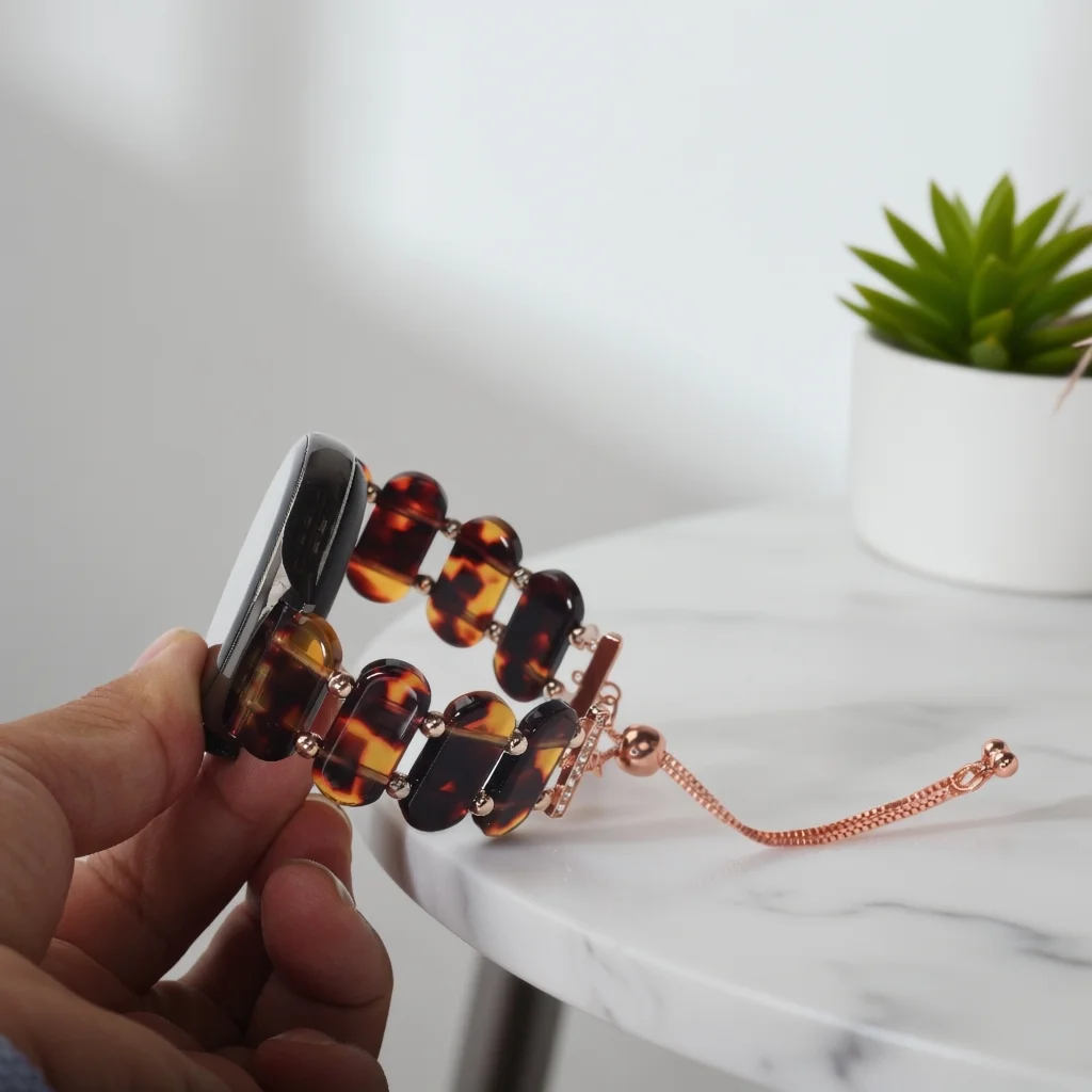 Elegant Beaded Resin Strap - Available in 18/20/22mm Sizes