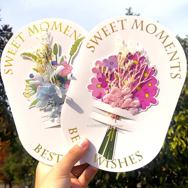 Romantic Dried Flowers Greeting Card Thank You Cards Birthday Wedding Party Invitation Card Valentine's Day Girlfriend Gift