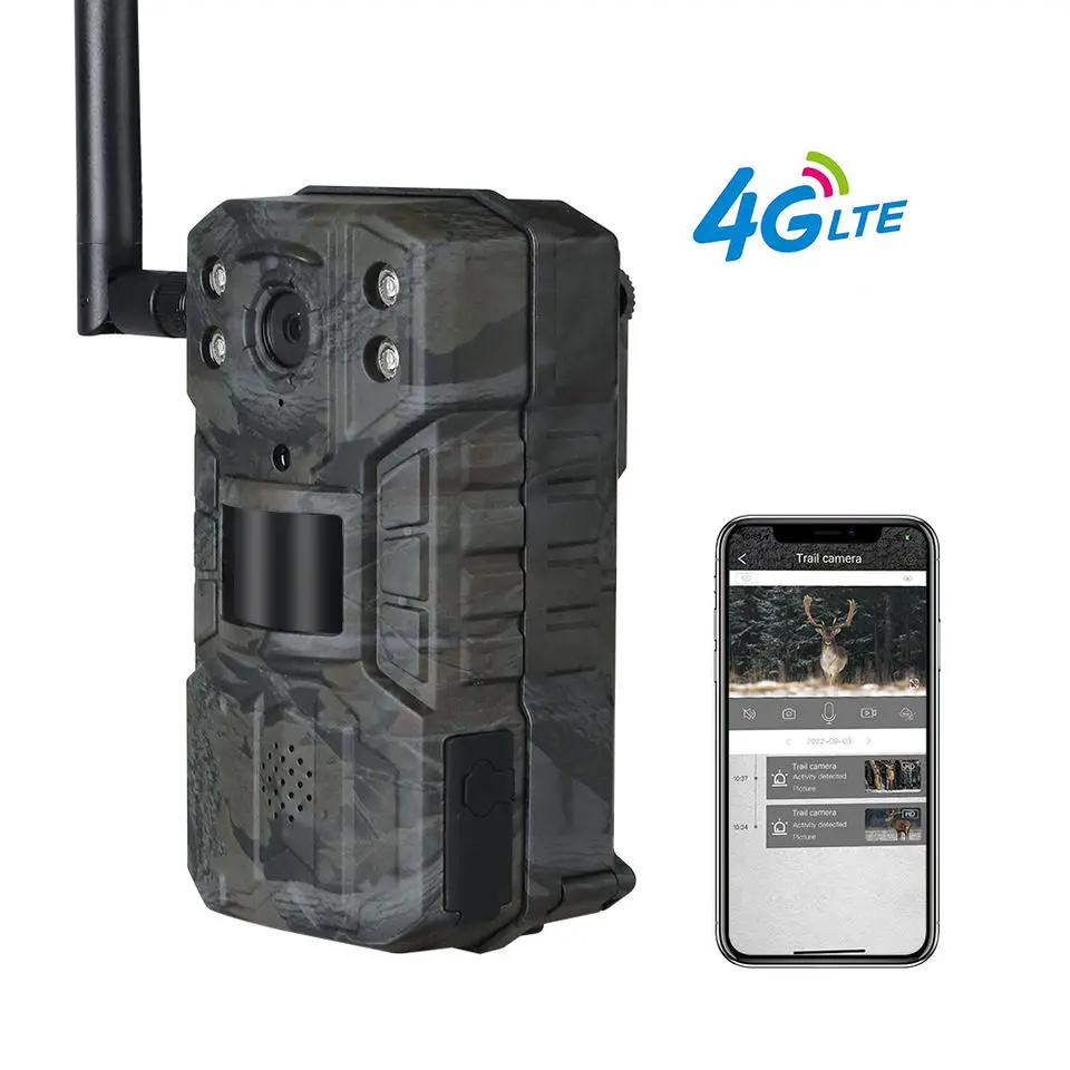 2K Support Solar Powered Lithium Battery Outdoor 4G Hunting Camera Infrared Night Vision Wireless Game Hunting Trail Camera