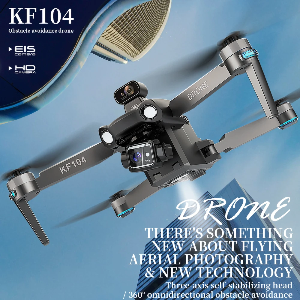KF104 MAX/AE86 PRO Drone with Screen Professional 8K Dual Camera Airdrop Aircraft 3-Axis Gimbal Obstacle Avoidance FPV GPS Drone