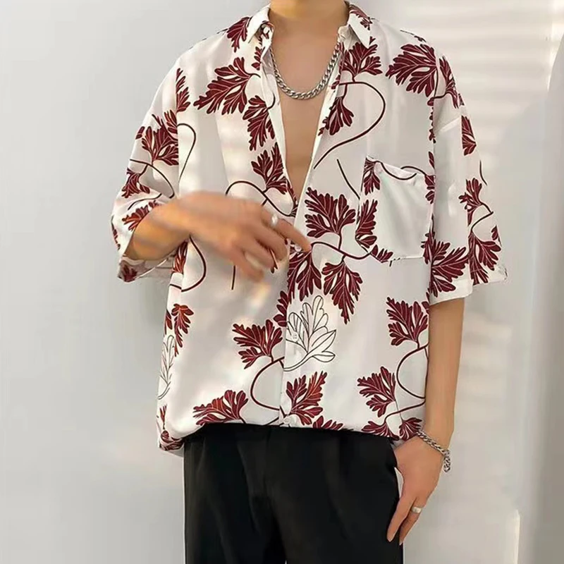 Super Large American Style 2022 Summer Fried Street Fashion Printing New Personalized Men's Casual Shirt