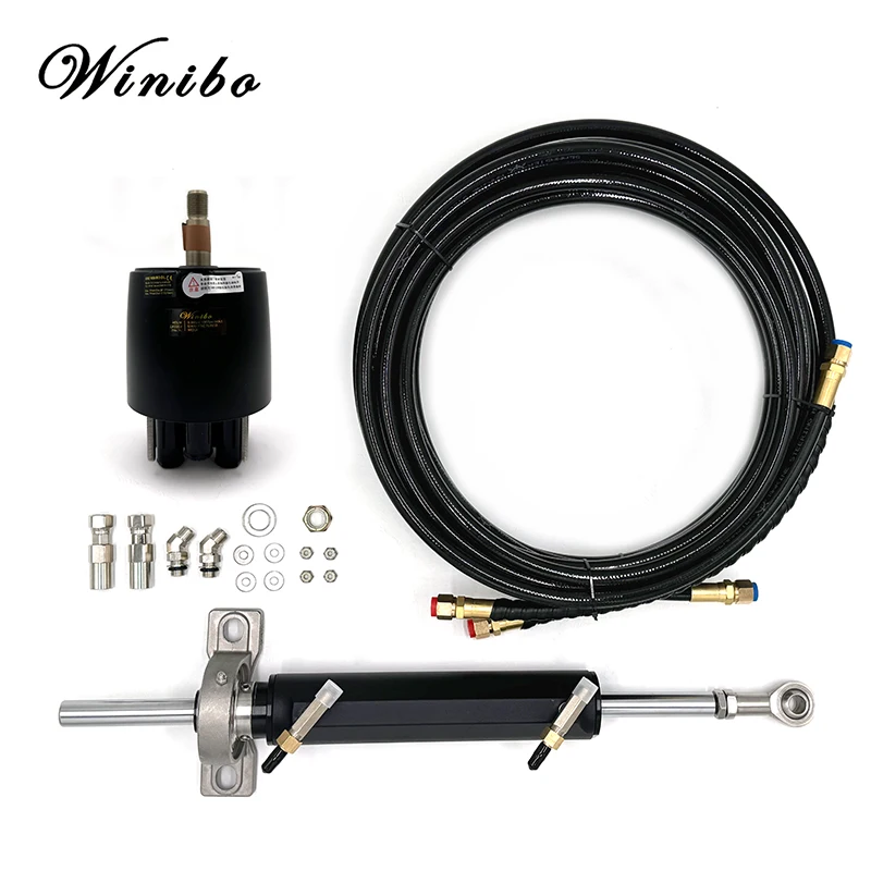 Kit Sterzo Idraulico Per Barche Fuoribordo - Pompa Timone E Cilindro Per Motori Fino A 90CV