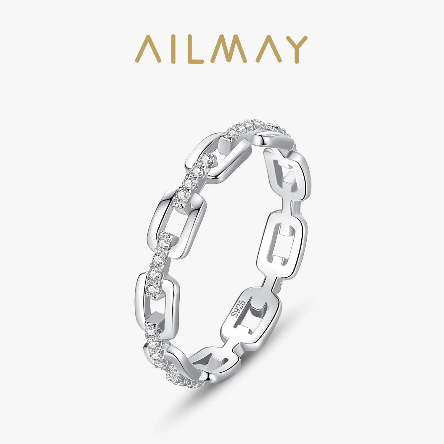 925 Sterling Silver Simple Cadena Hueca Stackable Charm Finger Ring For Women Girls Party Accessories Jewelry Silver Ring Silver Rings
