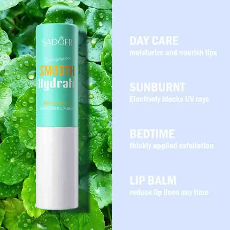 SADOER Spf 15+ Lip Sunscreen Solar Blocker Lip Balm Moisturizing Fade Lip Lines Nourishing Hydrating Lipstick For Lips Skin Care 3