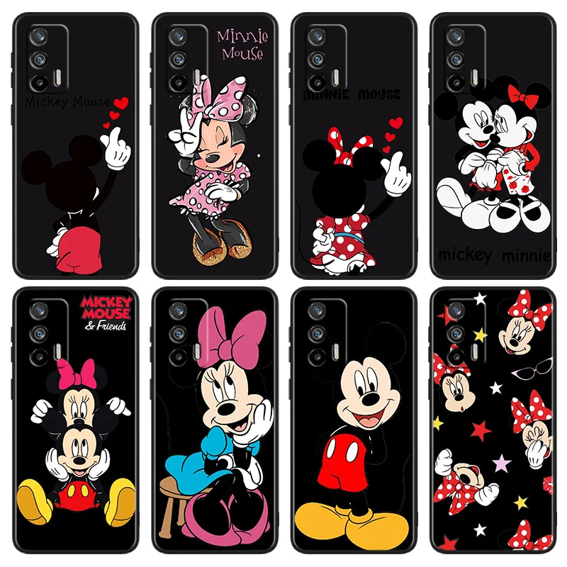 Mickey Minnie Mouse Etui Na Telefon Do Oppo Realme Q5I Q5 Q3S 10 9I 8I 7I 6 5 Narzo 50I 50A 50 30 Pro Plus Czarna Okładka