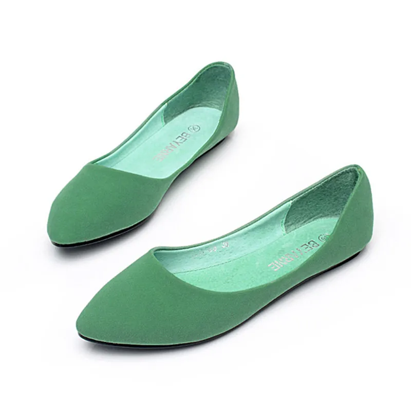 Lady Cheap Candy Color Western Larger Size 33-48 Pointy Closed Toe Cover Heels Flattie Women Single Ballerina Shoes Summer Style 3