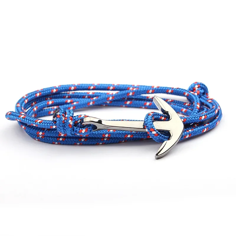 Bracelet Jewelry Adjustable Men Paracord Anchor Bracelets Friendship Woman Charm Bracelets Gun Black Rope Chain Paracord &Bangles SL003