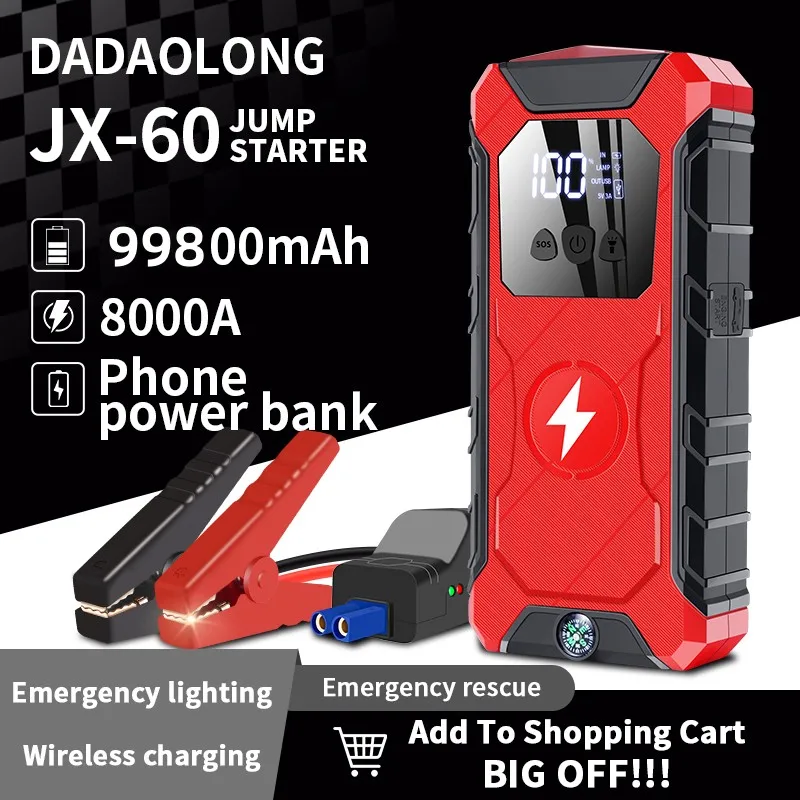 

Portable Car Jump Starter Battery Booster Power Bank for Cars Charging Starting Systems A+ High Quality Battery Starting Device