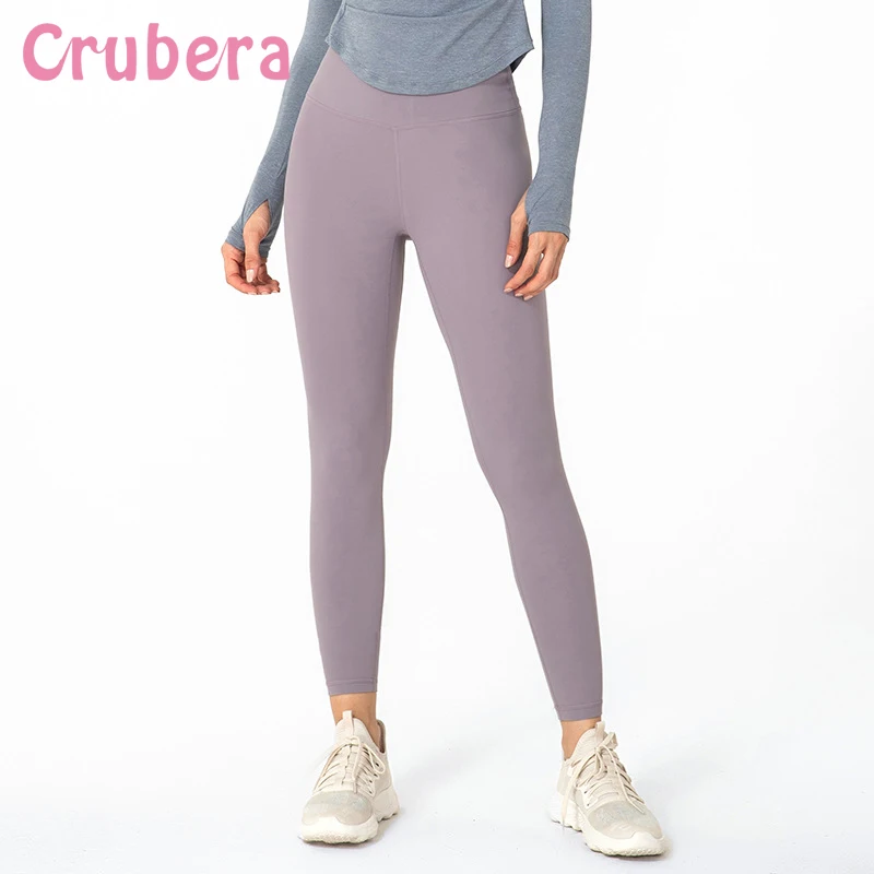 

Crubera Double-Sided Sanding Nude Yoga Pants Women's Running Inner Pocket High Waist Peach Hip Fitness Pants