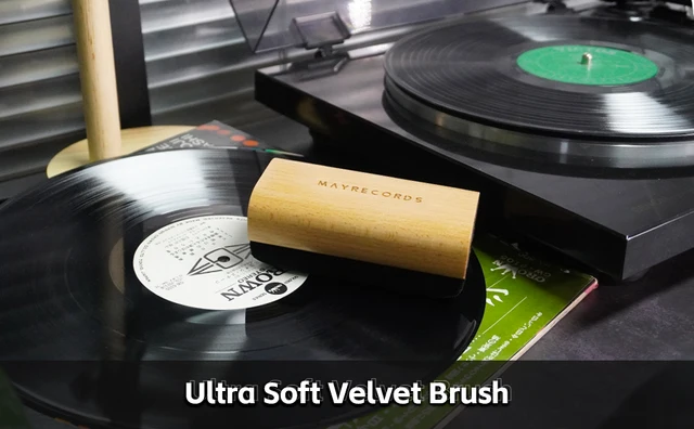 Spazzola Per Vinili In Velluto Con Manico Legno - Antistatica, Pulizia Profonda, Senza Plastica - Foto 5