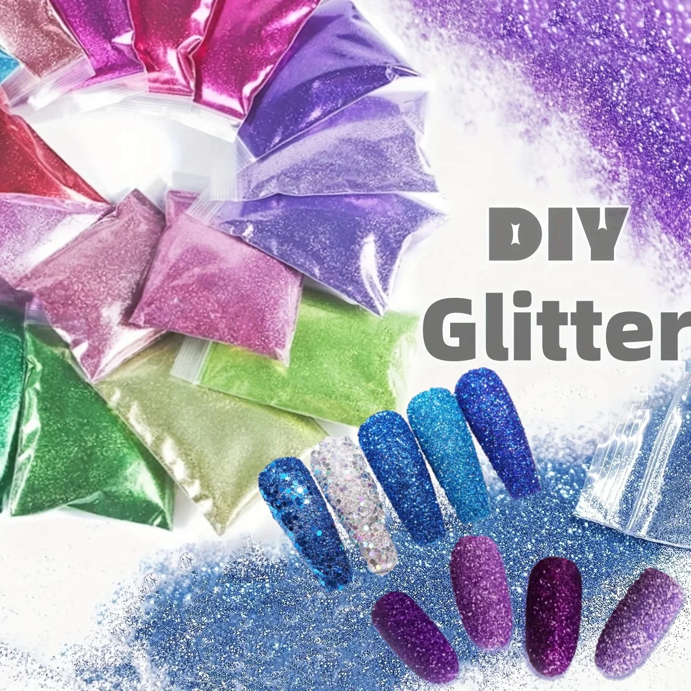 Holographic Laser Extra Fine Glitter Powder for Nail Art and Crafts, 50g Bag