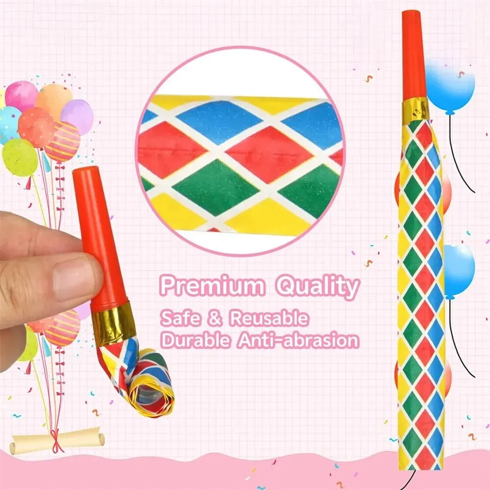Whistle Toys 30PCS Colorful Funny Children Blowing Dragon Whistle Blow Roll Toys Baby Party Games Birthday Gifts Toddler