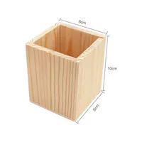 DIY Office Organizer Desktop Wooden Pen Storage Box Pencil Pot Pen Holder Makeup Brush Container Home School Stationery Supplies 4