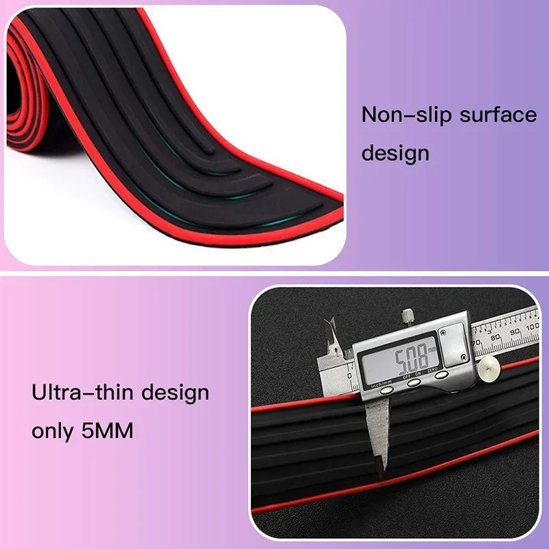 Rubber Car Trunk Rear Bumper Guard Strip Protector for Universal Vehicles