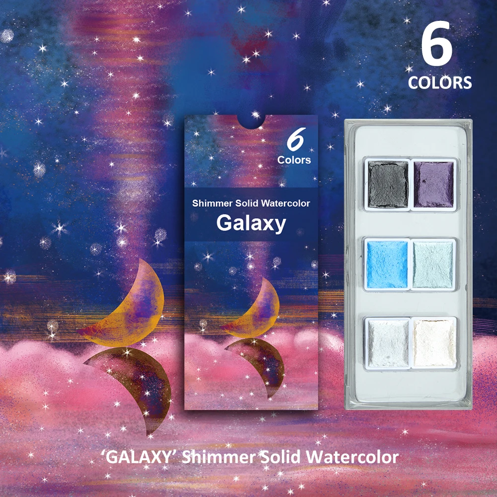 Seamiart Metallic Glitter Watercolor Paint Set for Artists and Art Supplies