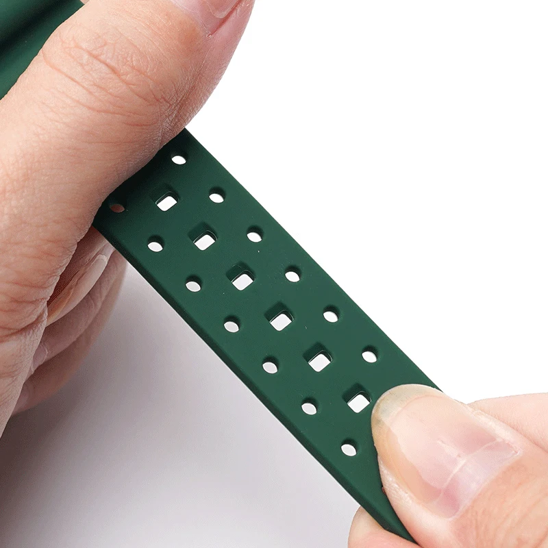 Silicone Aqua Ghost Dive Watch Sport Strap - Black & Green, Waterproof Replacement Strap