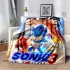 The SS-Sonic Cartoon Priend Blanket Soft Warm Throw Bedroom Decor Napping Couch Sofa Bed Chair Cover for Boys Girls 6