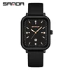SANDA 1134 Women's Square Quartz Watch Black Fashion Crystal Waterproof Date Pointer Wristwatches for Ladies Watches Gift 4
