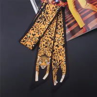 17 Colors Animal Print 2024 New Bag Skinny Silk Scarf For Women Luxury Brand Foulard Women Tie Fashion Head Scarves For Ladies - Image 2