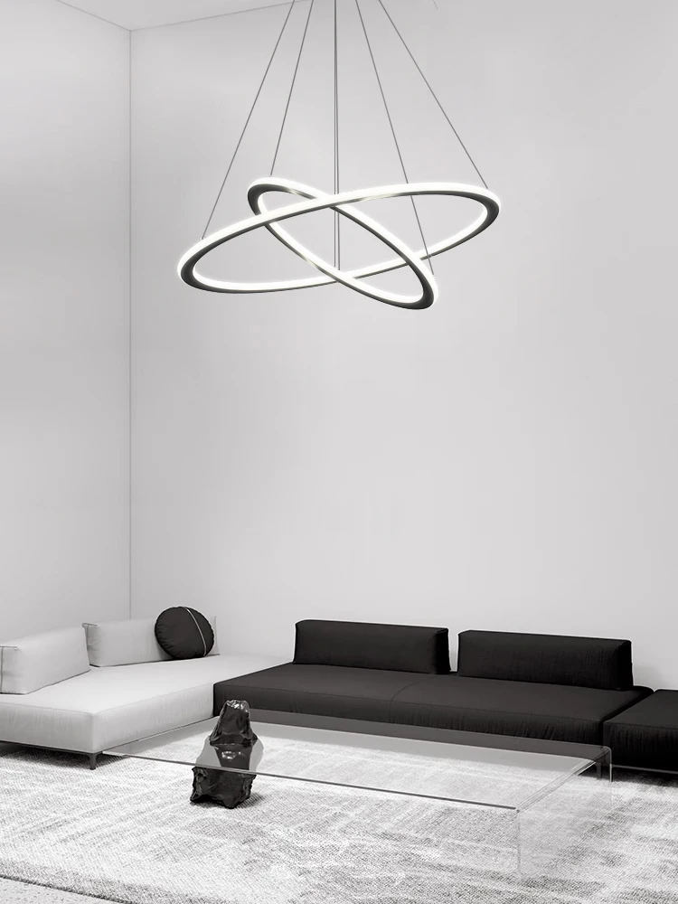 

Nordic Circle Ring Led Chandelier Minimalist Living Room Pendant Lights Dimmable Bedroom Hanging Lamp Home Decor Lustre Fixtures