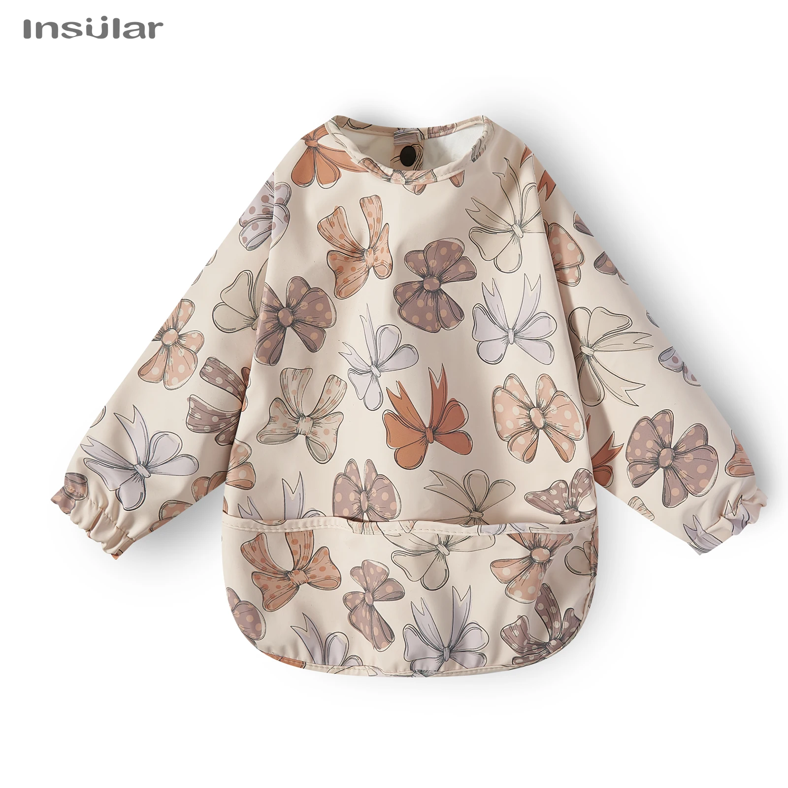 Waterproof Long Sleeve Baby Feeding Bib with Pocket