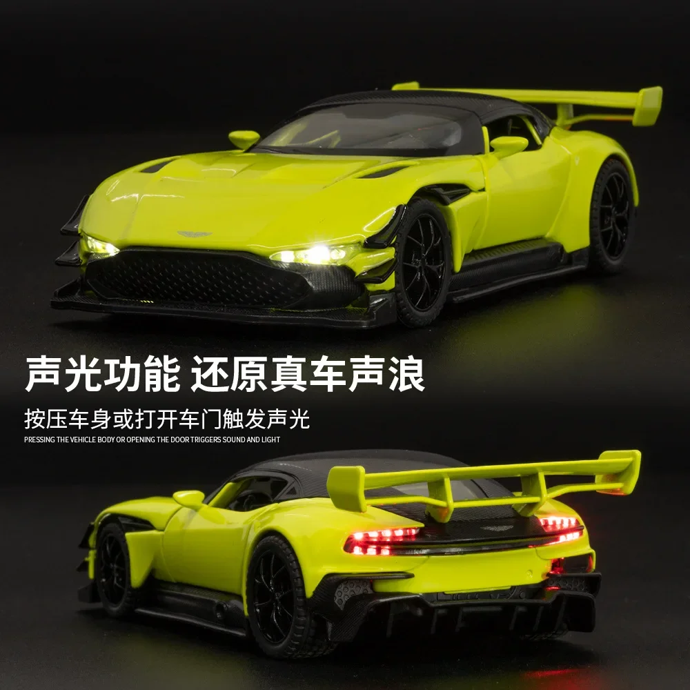 1:32 Aston Martin VULCAN sports car Simulation Diecast Metal Alloy Model car Sound Light Pull Back Collection Kids Toy Gifts 2