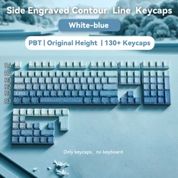Purple Topographic PBT Cherry Profile Shine - Through Keycaps with Dye - Sub Side Print (Side Blue)