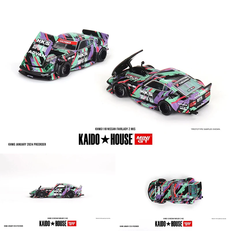 MINIGT Kaido House In Stock 1:64 NSX CIVIC M3 Skyline R34 EF GTR 510 WAGON R33 Carbon Openable Hood Diecast Diorama Car Model 6