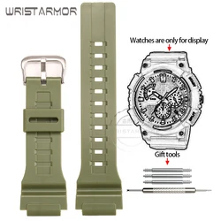 Durable Men's Sport Waterproof 20mm Resin Watch Band Replacement for 20mm (Military Green S)