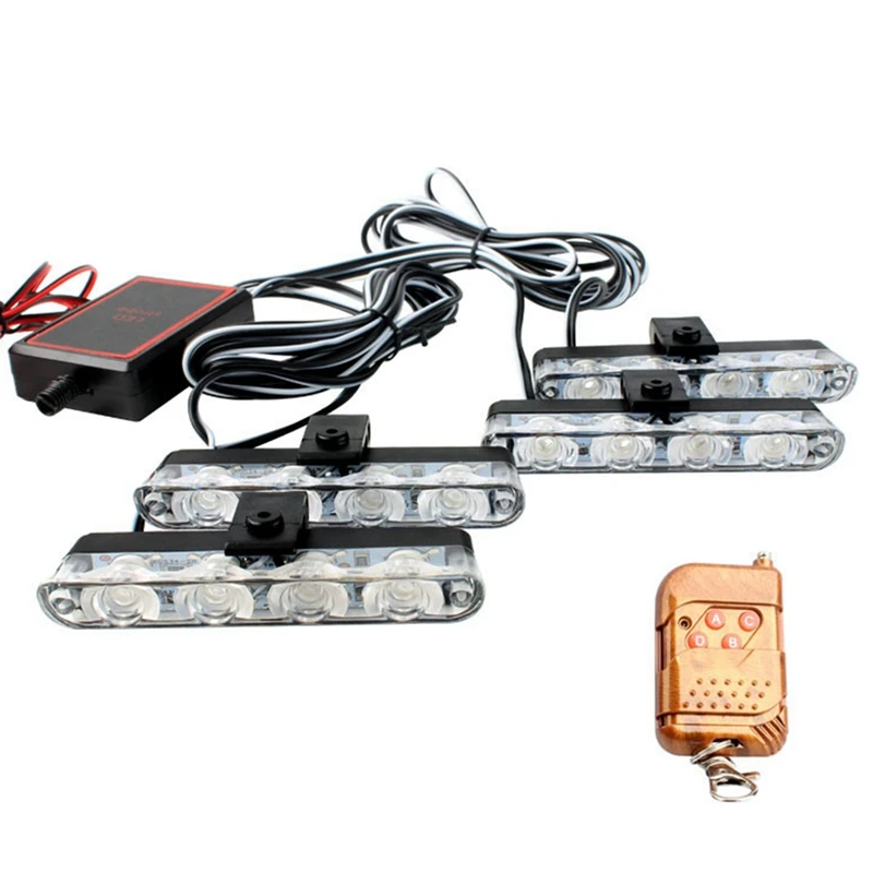 16 Led Flash Led Strobe Flash Light Telecomando Wireless Dash Emergenza Avvertimento Lampada Lampeggiante 12V