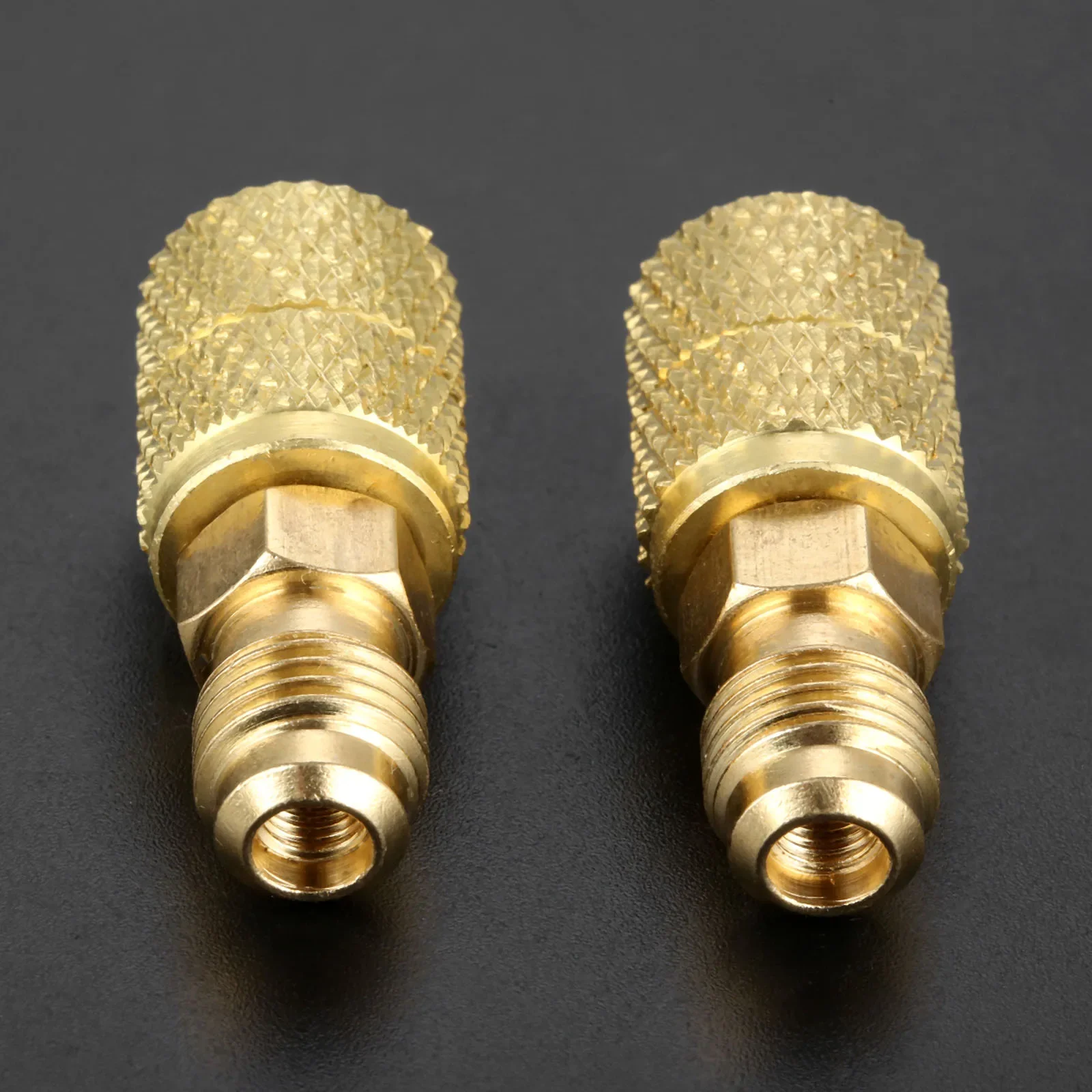 2Pcs Brass Swivel Adapter Mini Split HVAC System 1/4 Male SAE To 5/16 Female Connector for R410A Air Conditioner Refrigeration 6